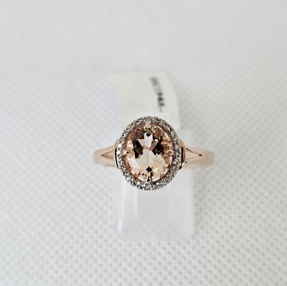 Bangkok Ratnaraj Jewelers Jewelry - Genuine Morganite 18K Rose Gold Vermeil Ring Sz 9!